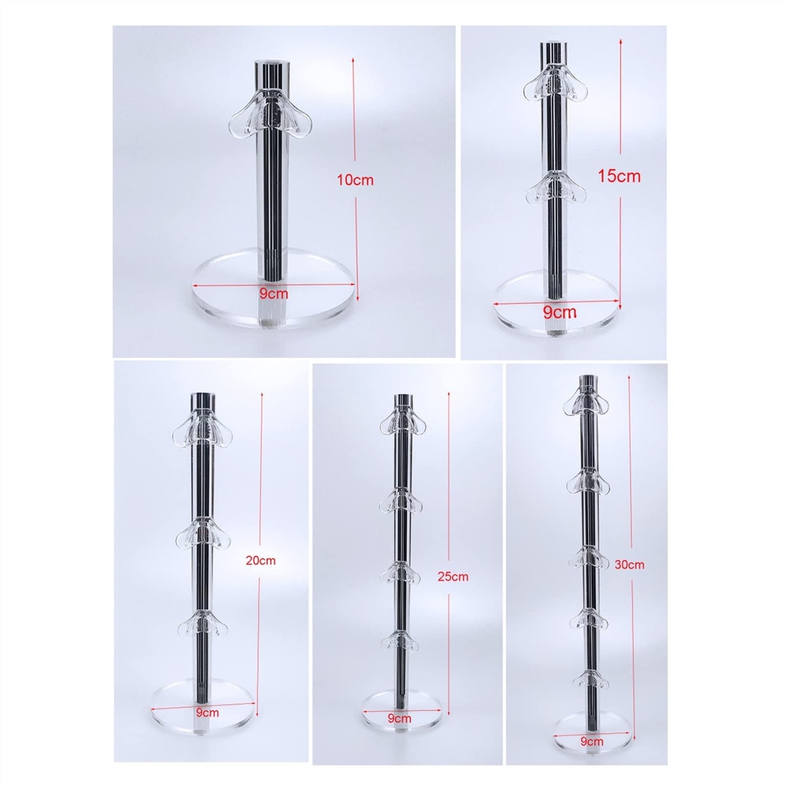 Acrylic Sunglasses Organizer Stand - Black Eyeglasses Display Rack & Jewelry Holder for Sunglasses, Glasses, Accessories - Perfect for Retail Stores, Boutiques, Home Vanity & Makeup Counter Organization (1 Pair Capacity)