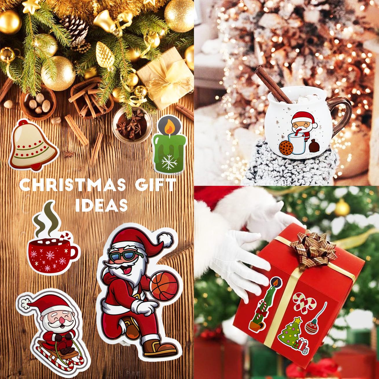 100 Pcs Cute Merry Christmas Stickers for Kids - Funny Holiday Stickers for Water Bottles, Gifts & Xmas Party Decorations - Perfect for DIY Crafts, Scrapbooking & Christmas Gift Wrapping