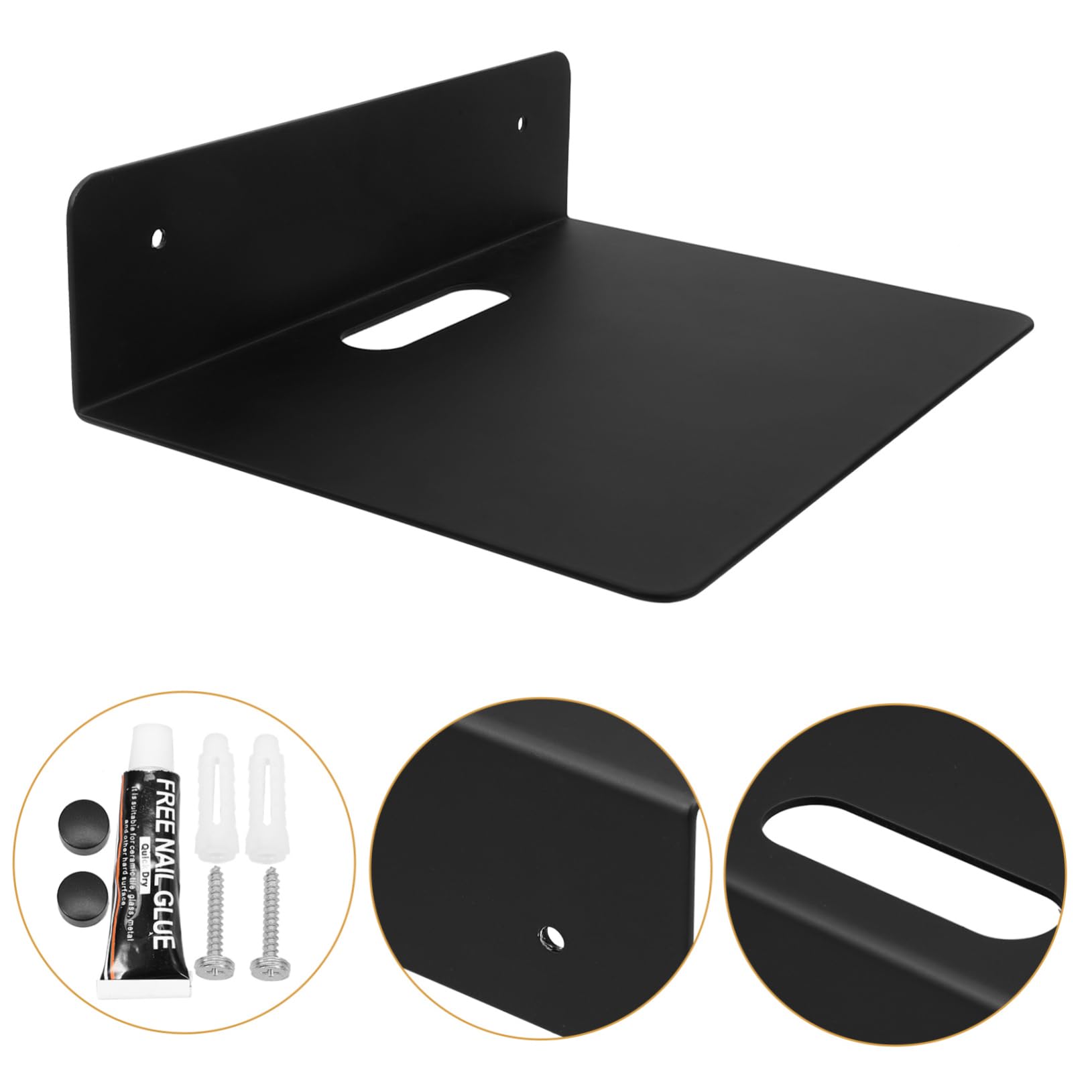 Operitacx 2-Pack Universal Wall Mount Shelf for Router, Projector & Camera - Heavy Duty Storage Rack with Adjustable Bracket - Perfect for Home Office, Gaming Setup & Entertainment System Organization