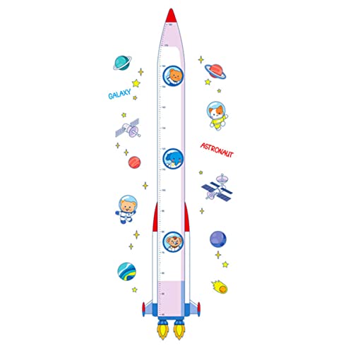 **Healifty Kids Growth Height Chart Wall Sticker - Removable Rocket Design for Children's Room, Nursery & Playroom Decor - Track Your Child's Growth with Fun Space Theme**