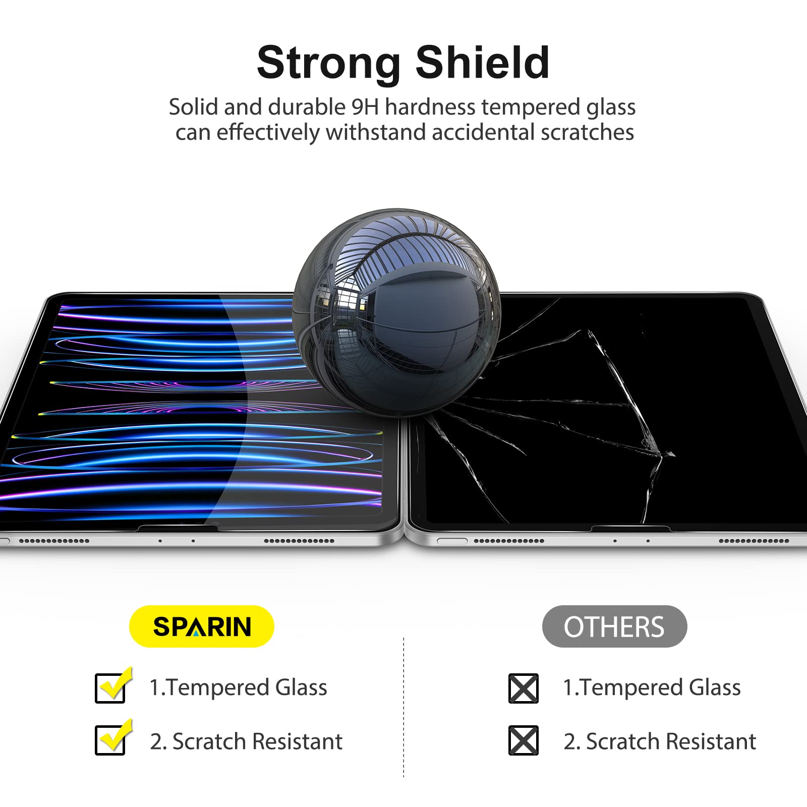 SPARIN 3 Pack Tempered Glass Screen Protector for iPad Air 5th/4th Gen 10.9 inch (2022/2020) & iPad Pro 11 inch (2022/2021/2020/2018) - Case Friendly, Anti-Scratch, HD Clear Protection - Perfect for Work, Study & Entertainment