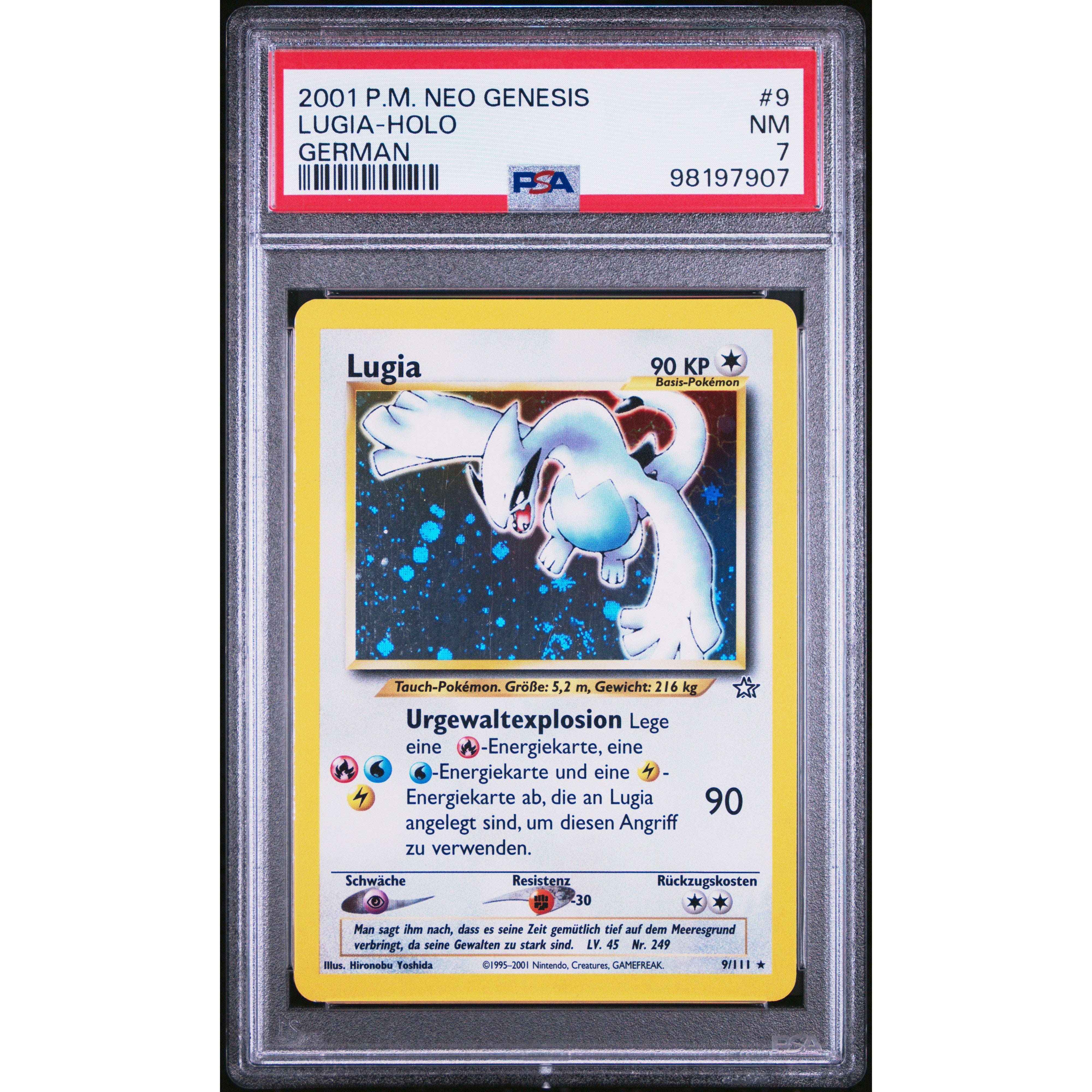 2001 Pokemon Neo Genesis Lugia 9/111 PSA 7 Graded Card - German Edition | Rare Collectible for Pokemon TCG Fans & Investors | Perfect for Display, Gaming, and Trading