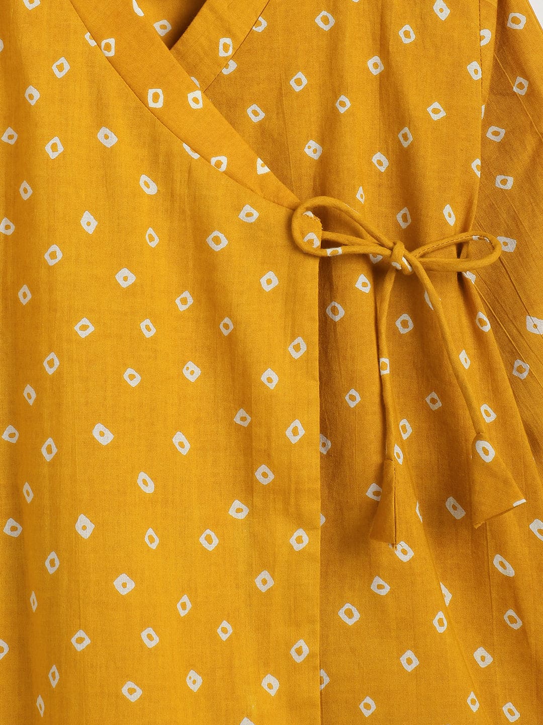 Boys Bandhani Kurta Pyjama Set - Traditional Indian Ethnic Wear for Festivals & Special Occasions - Yellow