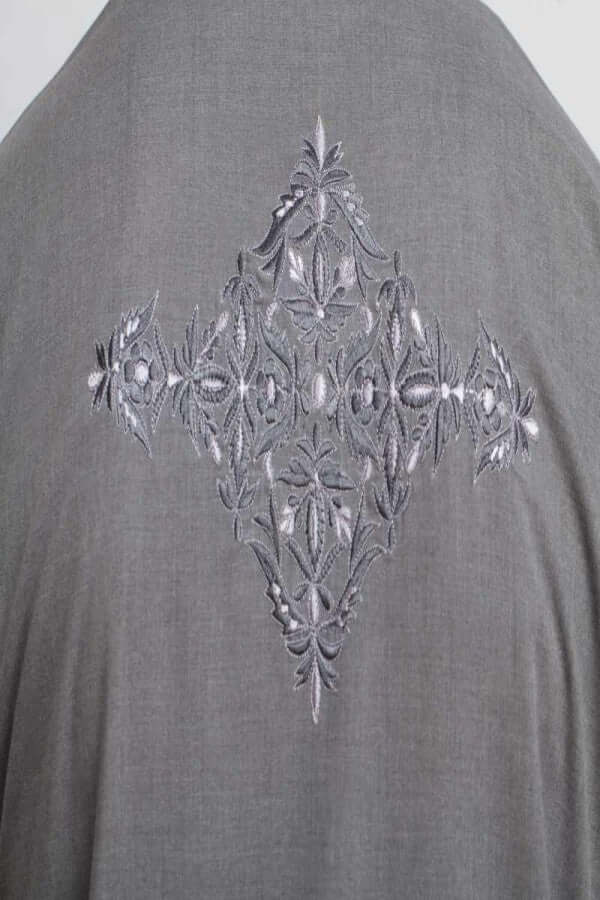 Elegant Grey Shalwar Kameez with Motif Embroidery - Pakistani Traditional Outfit for Women | Perfect for Weddings, Parties & Cultural Events