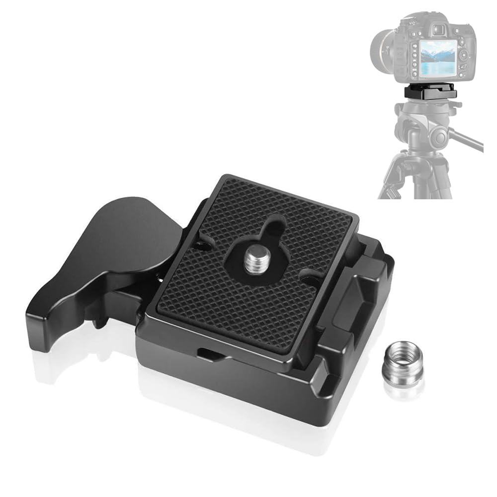 UTEBIT 323 RC2 Quick Release Plate - Compatible with Manfrotto 200PL-14 QR Plates, Rapid Connect Clamp Adapter with 1/4