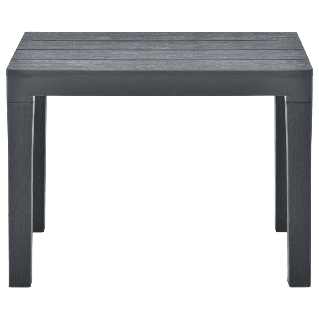 vidaXL Set of 2 Patio Benches - Anthracite Plastic Outdoor Furniture with Weather-Resistant Wood Look Finish | Lightweight, Low Maintenance & Easy to Clean | Perfect for Garden, Deck, Backyard or Poolside Relaxation