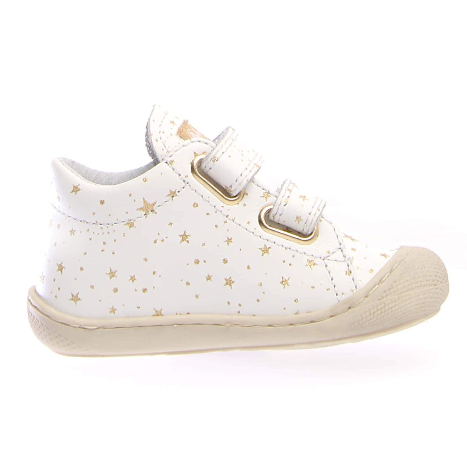 Naturino Kids' Cocoon VL Stars Glitter Sneakers - White | Comfortable & Stylish Shoes for Girls & Boys | Perfect for School, Play & Everyday Wear