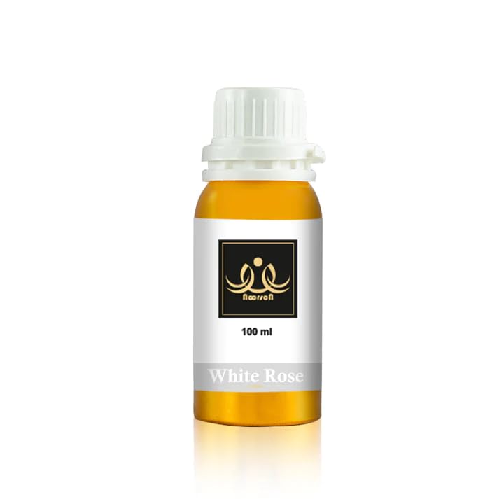 Noorson White Rose Non-Alcoholic Attar Perfume Oil - 100ml Long Lasting Fragrance for Women & Men | Perfect for Weddings, Meditation & Daily Wear