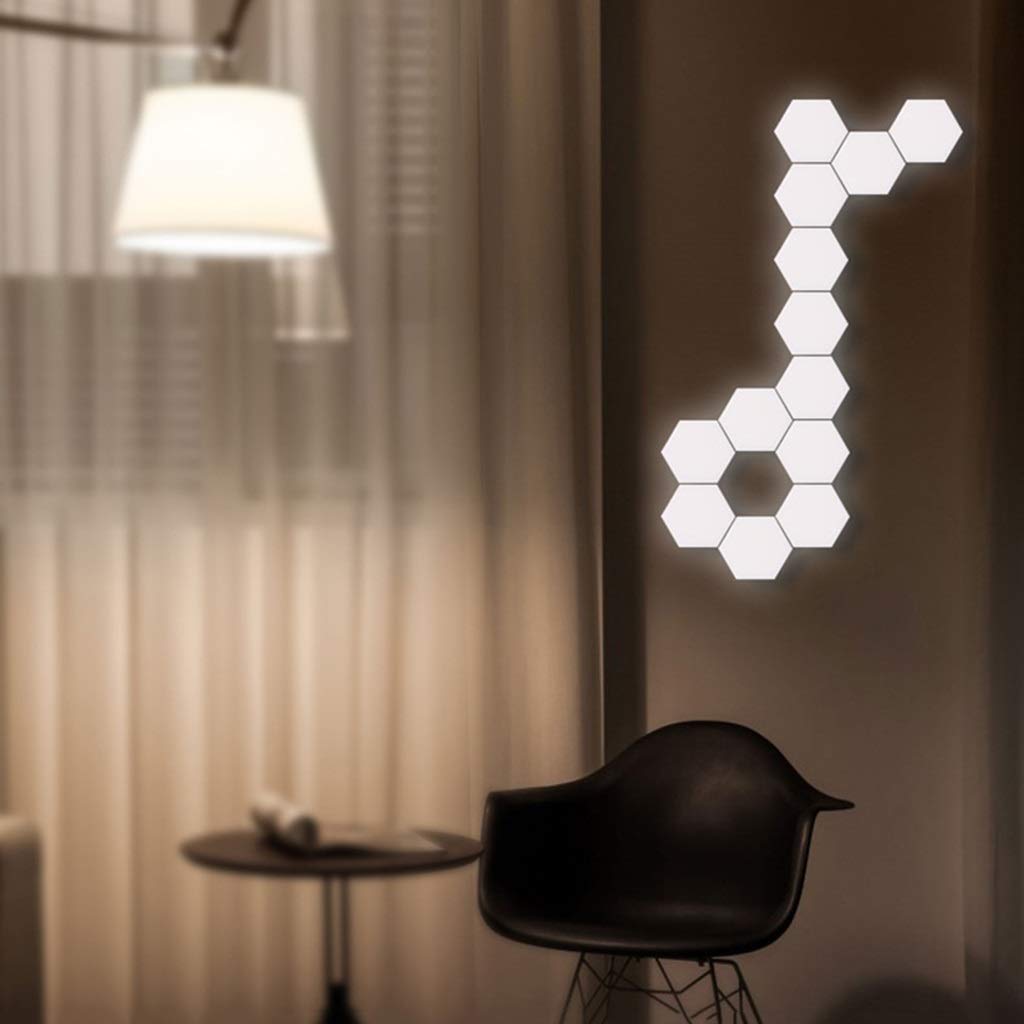 Hexagonal Smart LED Wall Panels - USB Rechargeable, Touch Sensitive Modular Lights for Home Decor, Party, Gaming Room (Pack of 6, Orange) | Modern Ambient Lighting for Bedrooms, Living Rooms & Bars