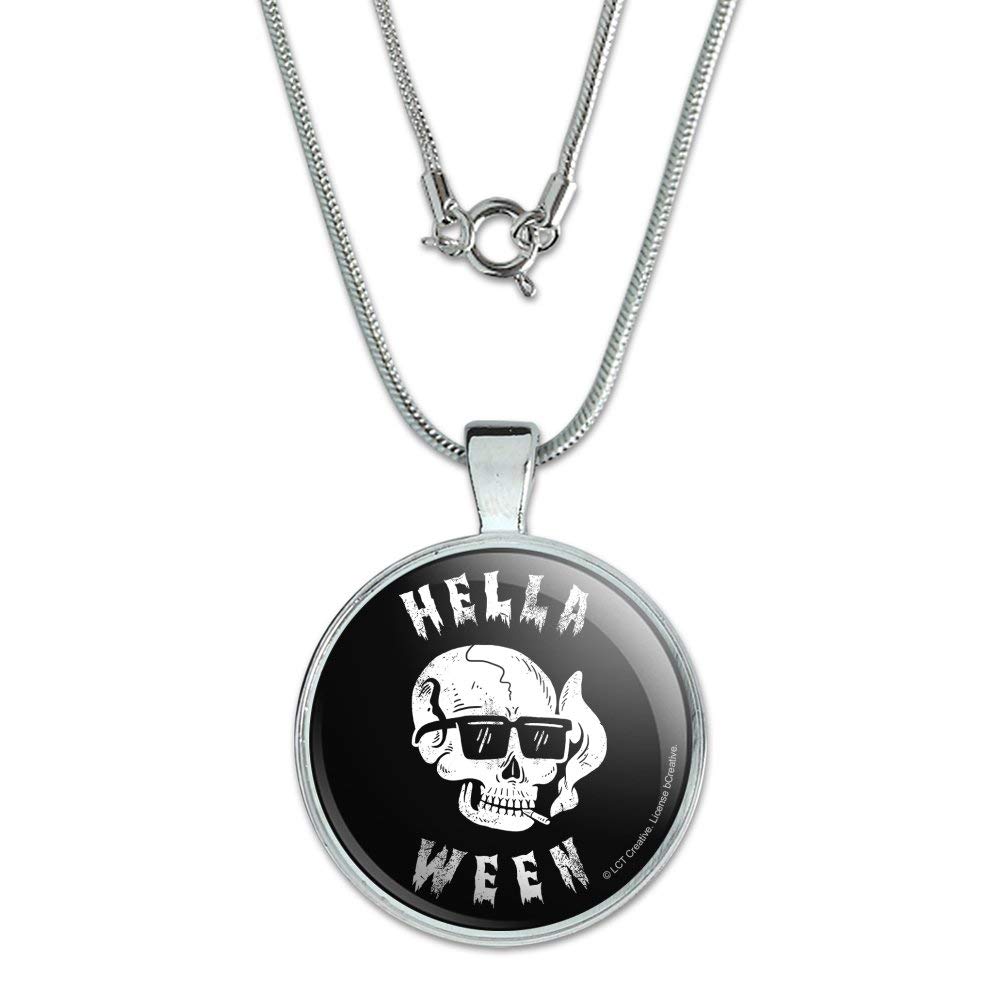 Halloween Smoking Skull Pendant Necklace - 1