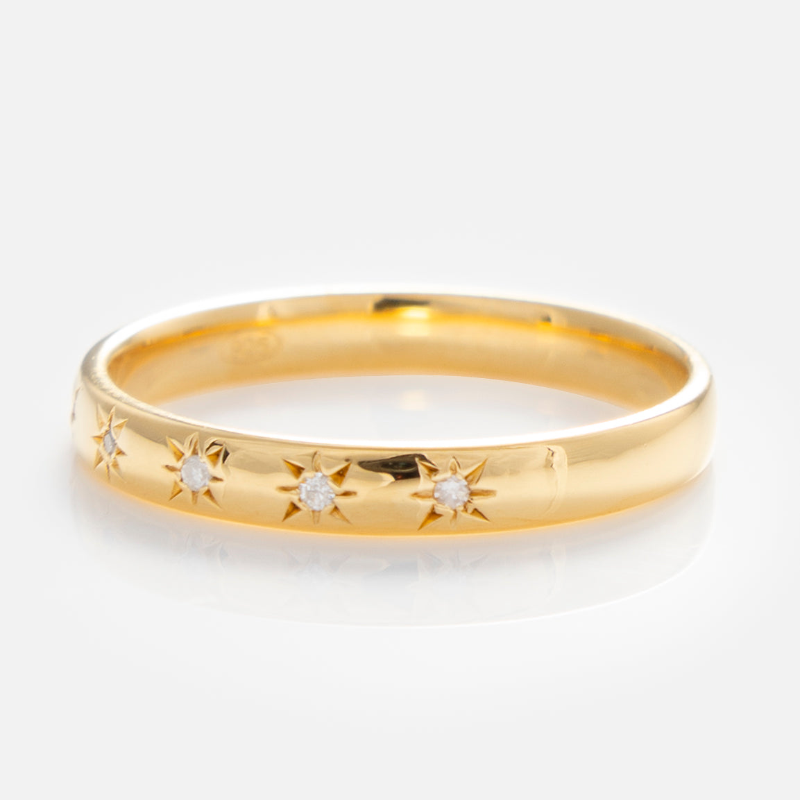 Simple Star Set Diamond Band Ring - Elegant Stackable Wedding & Engagement Jewelry for Women | Perfect for Anniversaries, Proposals & Everyday Wear