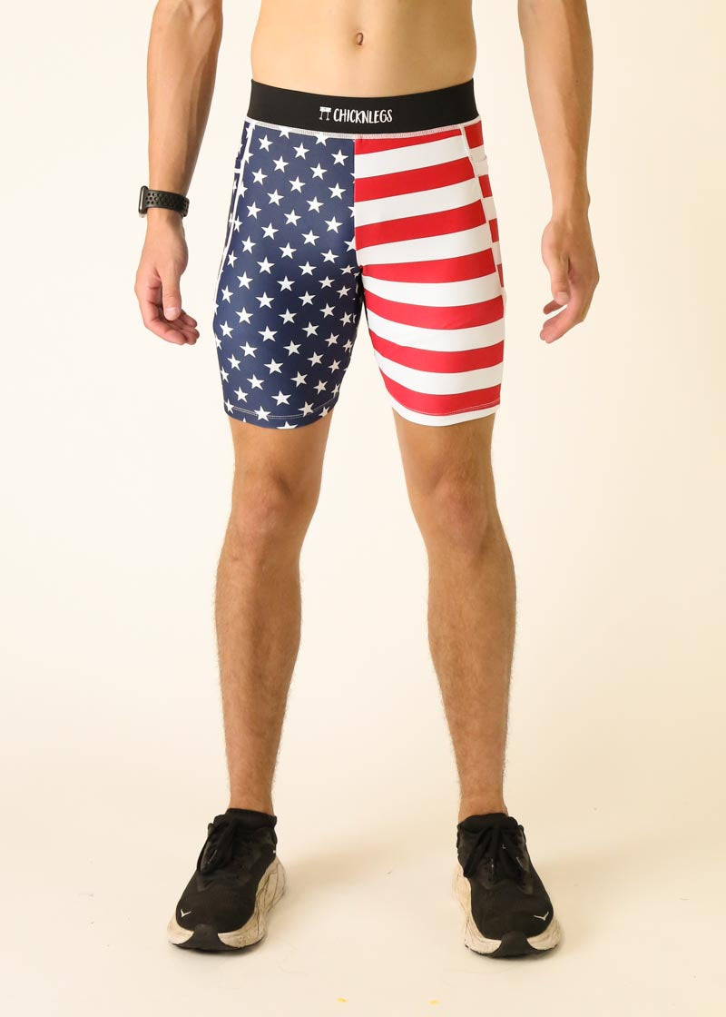 Men's Running Compression Half Tights - USA Size 8 | Moisture-Wicking Workout Shorts for Marathon Training & Gym Performance