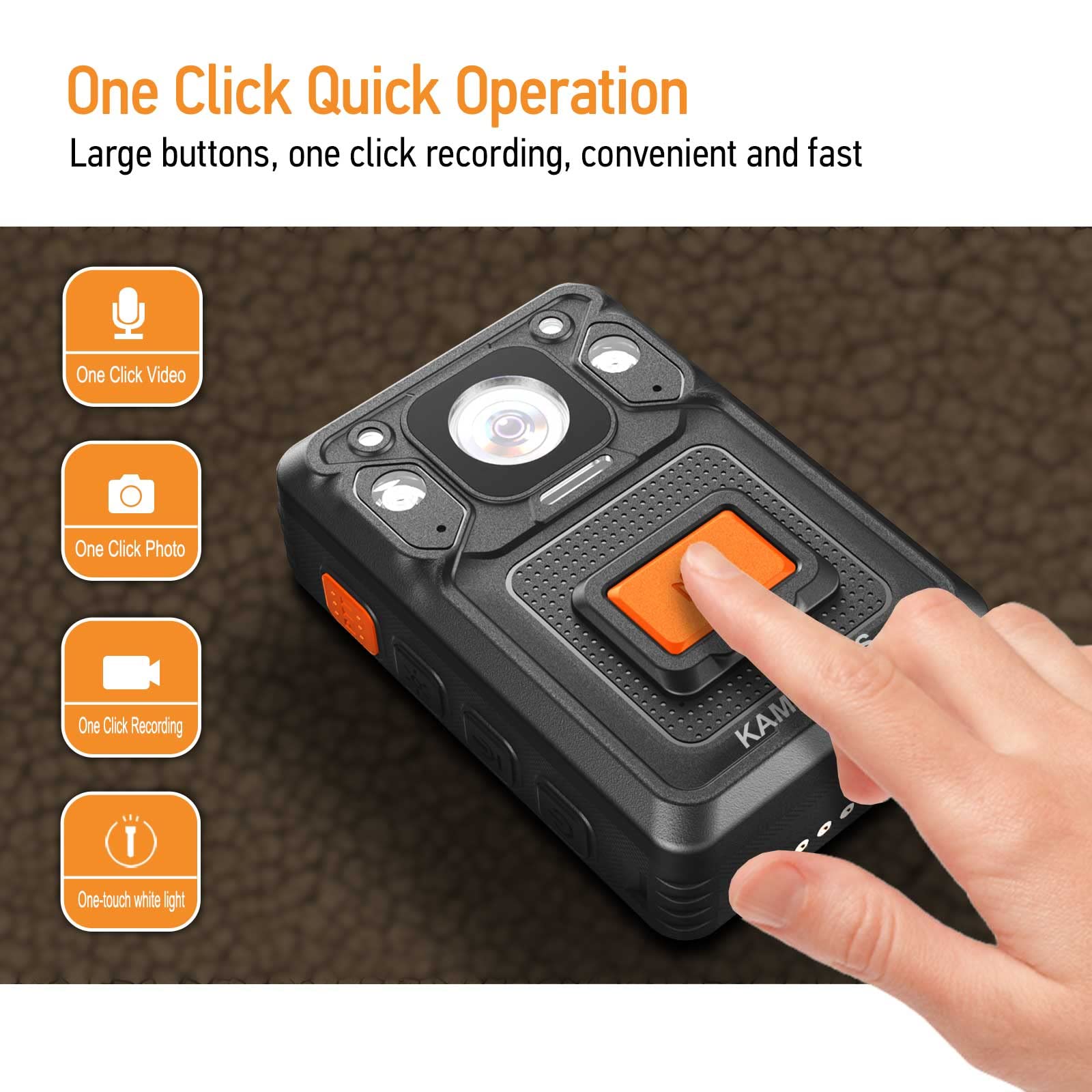 256GB KP22 Body Camera with 2K 1512P HD Video, 14-Hour Recording, Night Vision, H.265, GPS & Pre-Recording - Police & Civilian Security Camera for Law Enforcement, Security Guards & Personal Safety