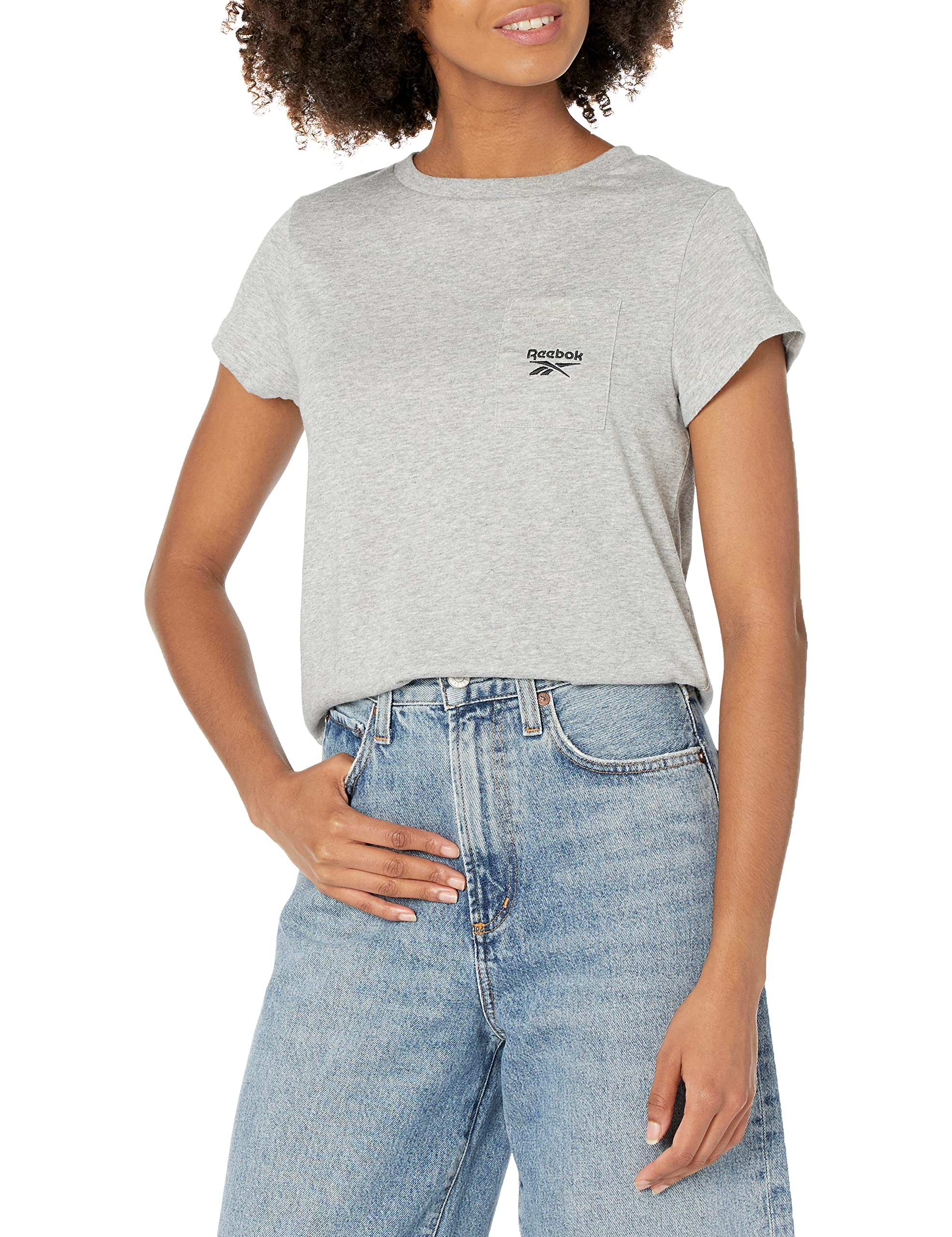 Reebok Women's Small Logo T-Shirt - Soft Cotton Casual Tee for Workout, Gym & Everyday Wear
