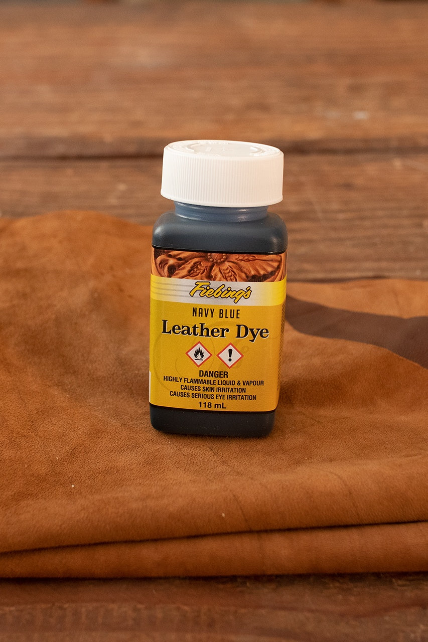 Fiebing's Leather Dye - 4 oz Navy Blue Leather Stain for Shoes, Bags & Furniture - Professional Leather Coloring & Restoration Solution