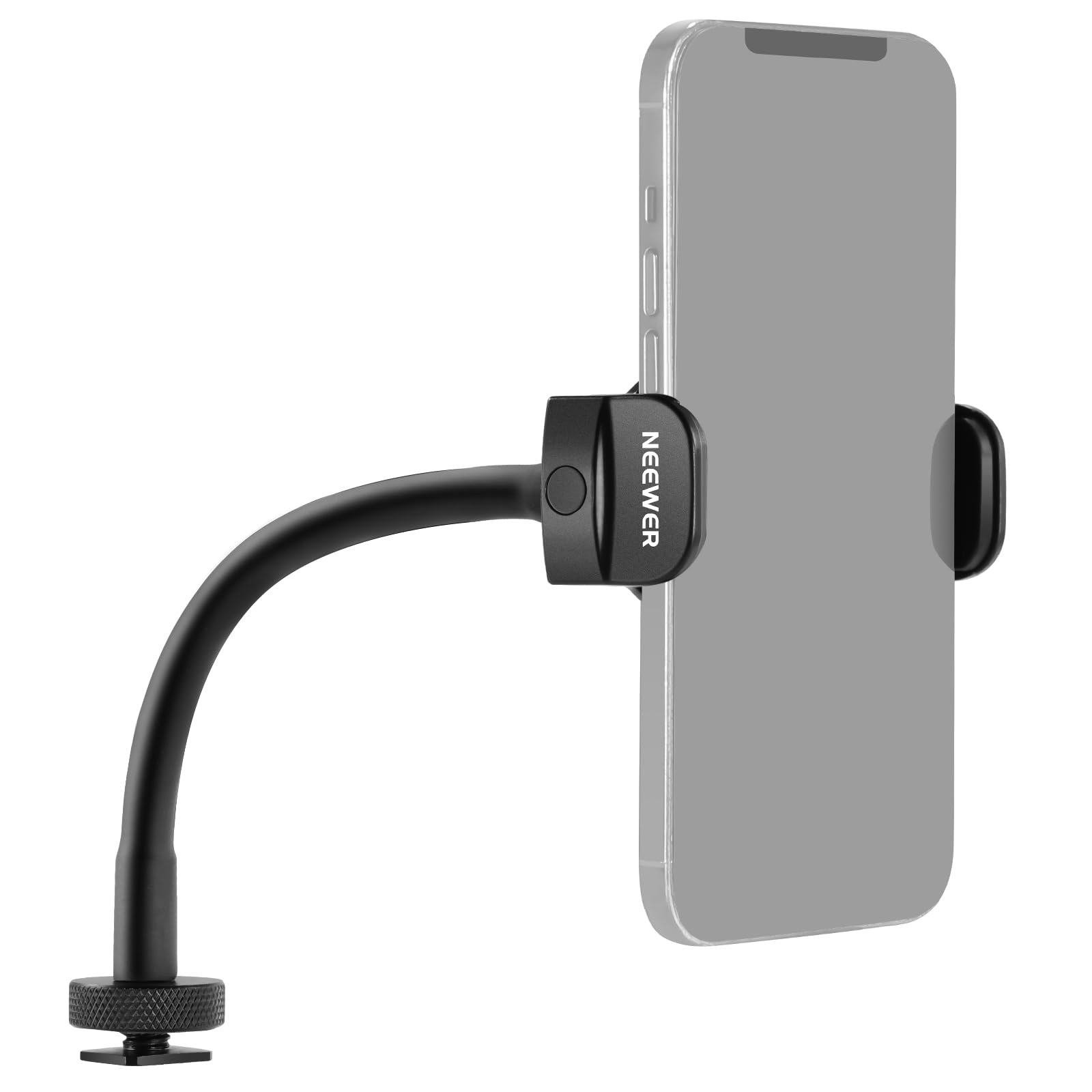 NEEWER 360° Adjustable Phone Holder with Cold Shoe Mount for Ring Light & LED Video Light - Compatible with iPhone 15 Pro Max, Galaxy S24 Ultra, Huawei - Perfect for Vlogging, Live Streaming & Photography (SP-09)