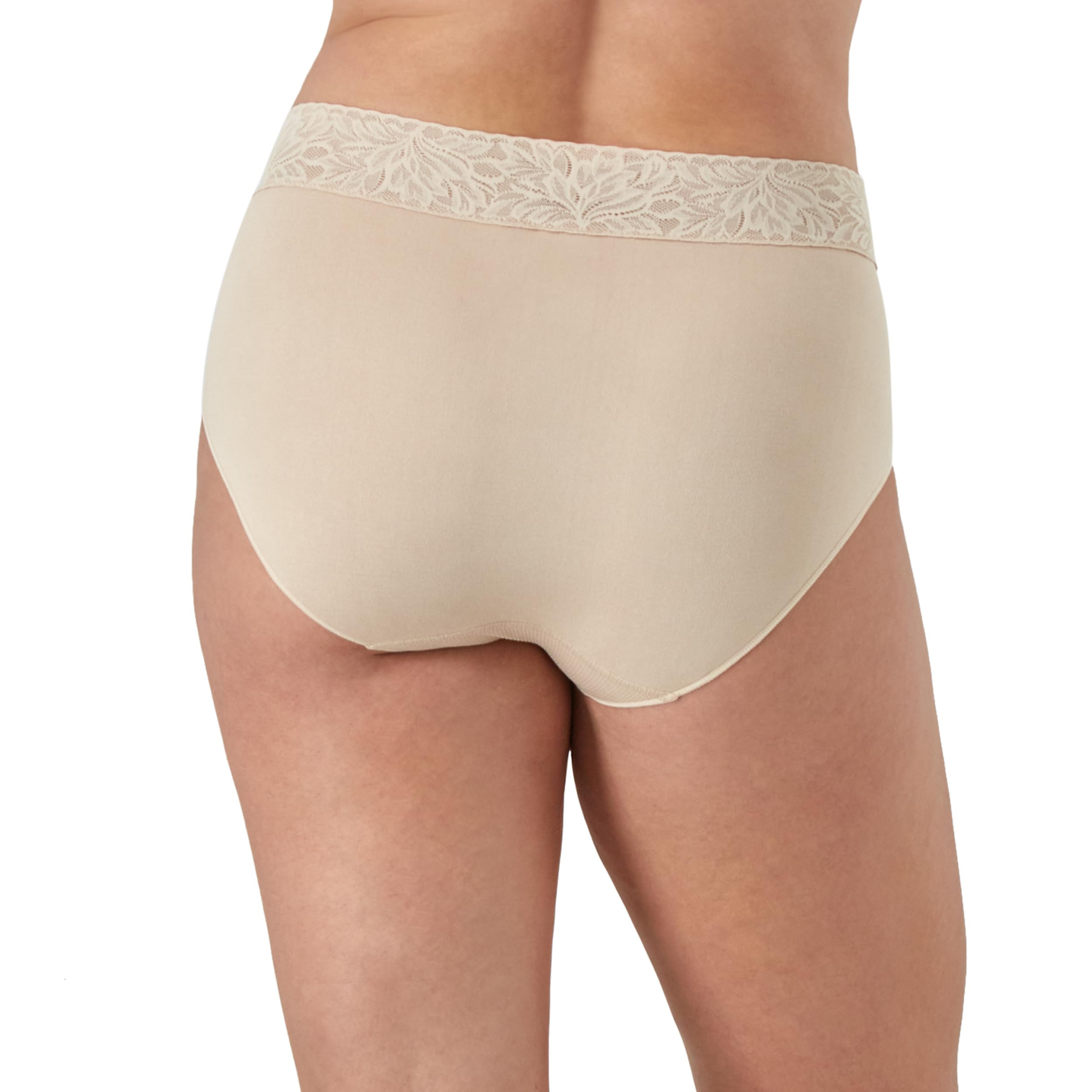 Bali Women's Underwear Brief 3-Pack - Seamless Panties with Lace Trim, Comfortable & Breathable Cotton Underwear for Everyday Wear | Perfect for Work, Yoga & Sleep