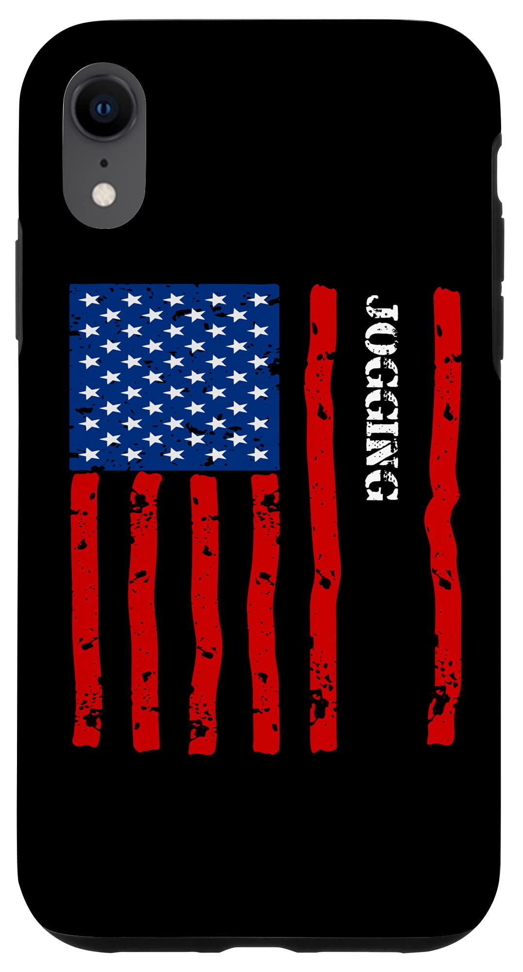 iPhone XR Running Accessories - Patriotic USA Flag Phone Case for Jogging, Workouts & Outdoor Activities