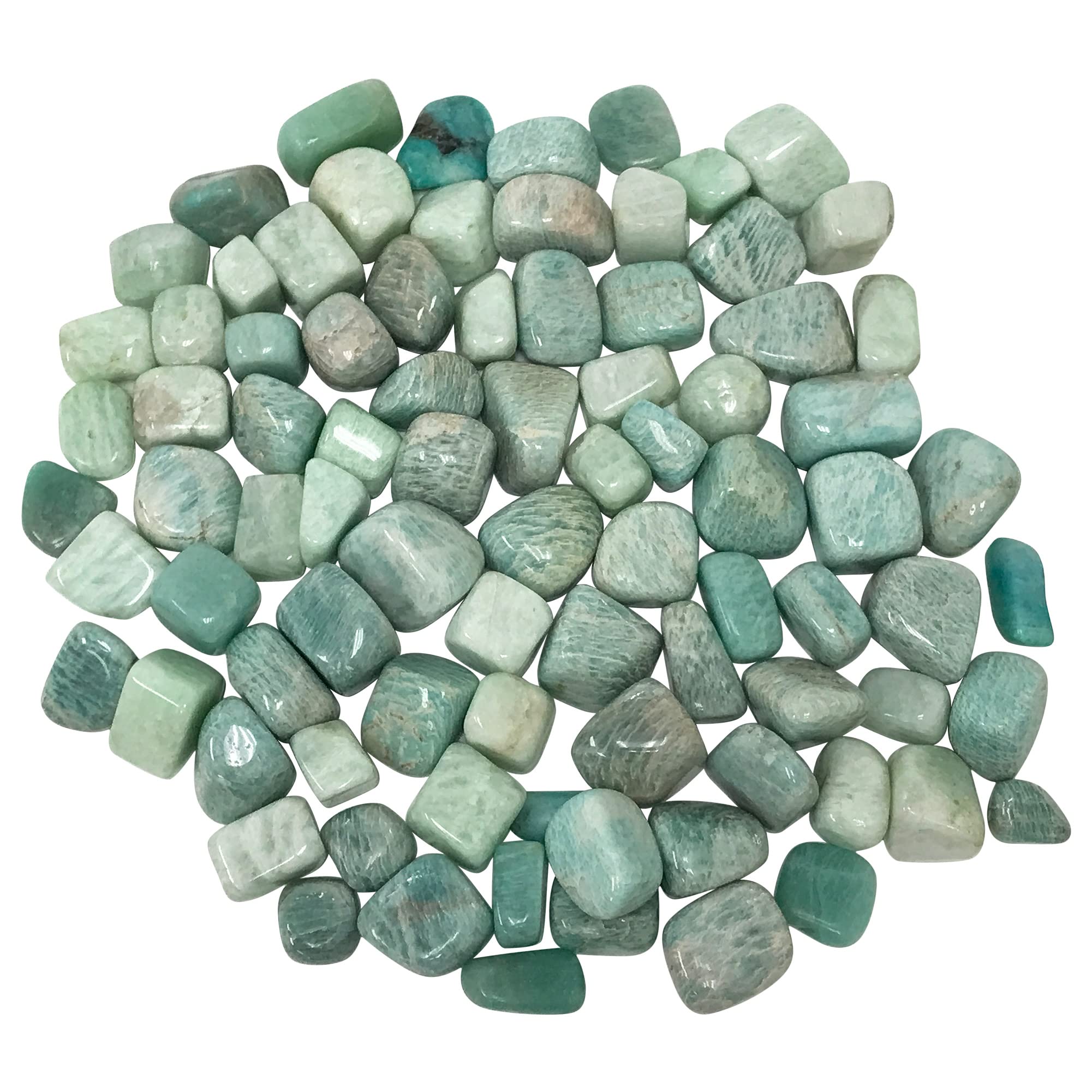 Amazonite Tumbled Stones - 1/4 Lb Bulk Gemstones for Jewelry Making & Healing