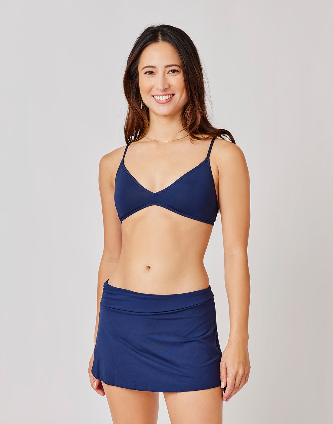 Hoku Swim Skirt for Women - High Waist Swimwear with Built-in Shorts, Navy Blue - Perfect for Beach, Pool, and Water Sports