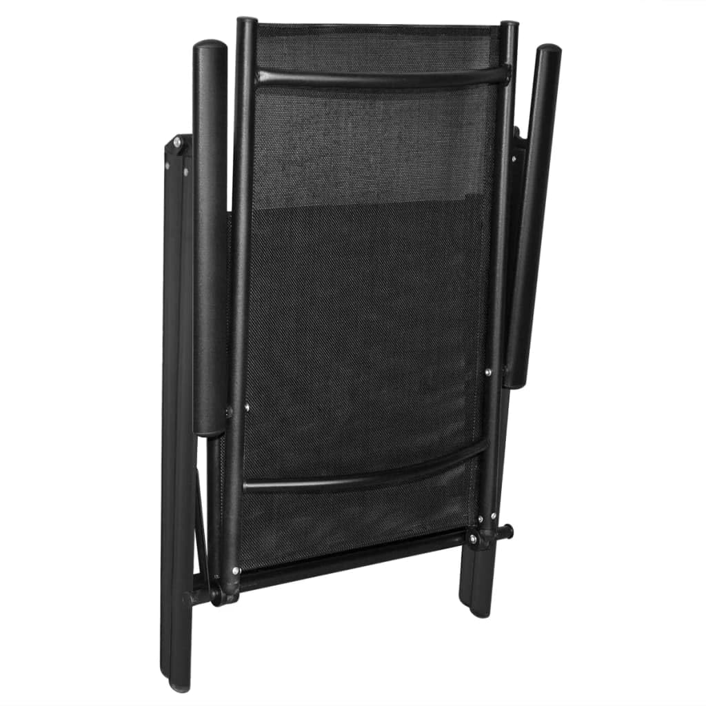 4-Pack Folding Patio Chairs - Lightweight Aluminum Frame & Durable Textilene Fabric in Black - Perfect for Outdoor, Poolside, Garden, and Backyard Relaxation