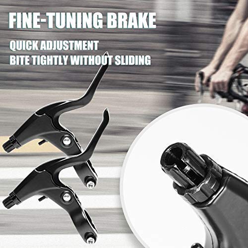 Premium Aluminum Alloy Bike Brake Levers - 2.2cm Diameter Black MTB Brake Handles for Mountain, Road & Folding Bikes | Durable Cycling Accessories for Commuting, Trail Riding & Urban Adventures