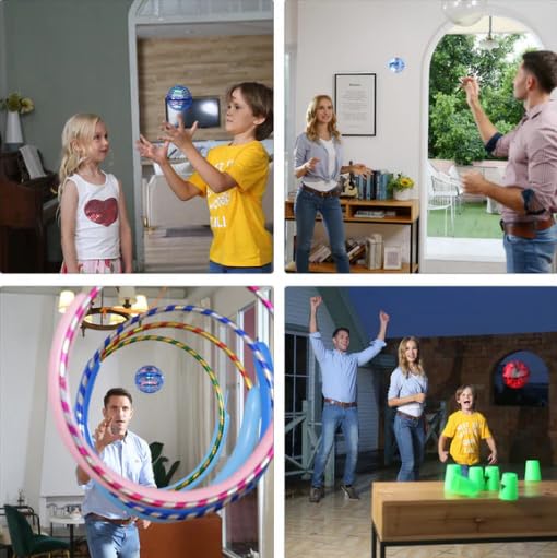 Flying Orb Ball Toy - Mini UFO Drone with LED Lights, Cosmic Globe Spinner & Hover Boomerang - Cool Outdoor Flying Toys for Kids & Adults - Perfect Birthday Gift for Boys & Girls (Blue) - Great for Backyard Play, Party Entertainment & STEM Learning