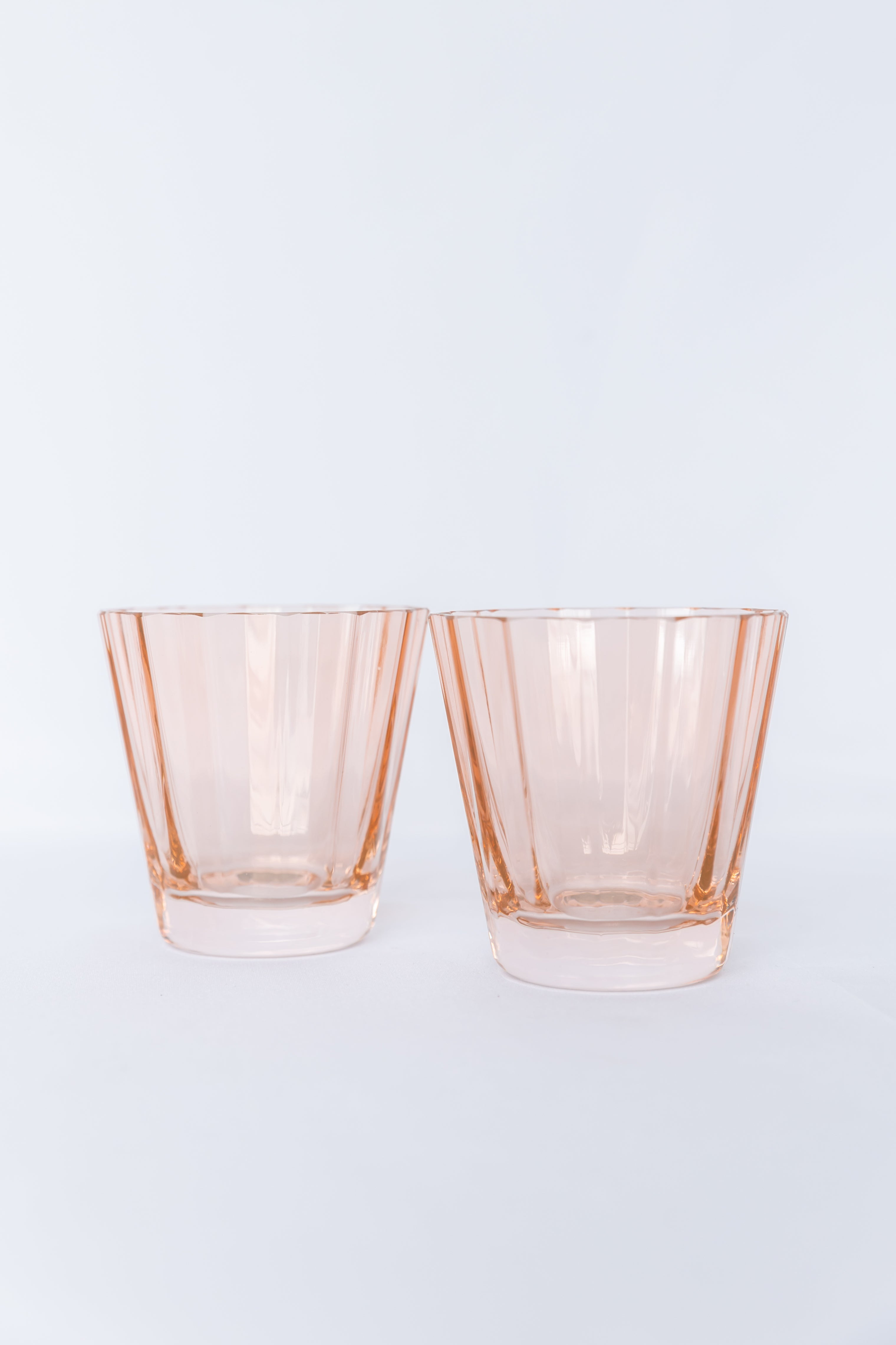 Estelle Colored Sunday Low Ball Glasses - Set of 2 (Blush Pink) | Elegant Cocktail & Whiskey Drinking Glasses for Home Bar, Parties & Gifts