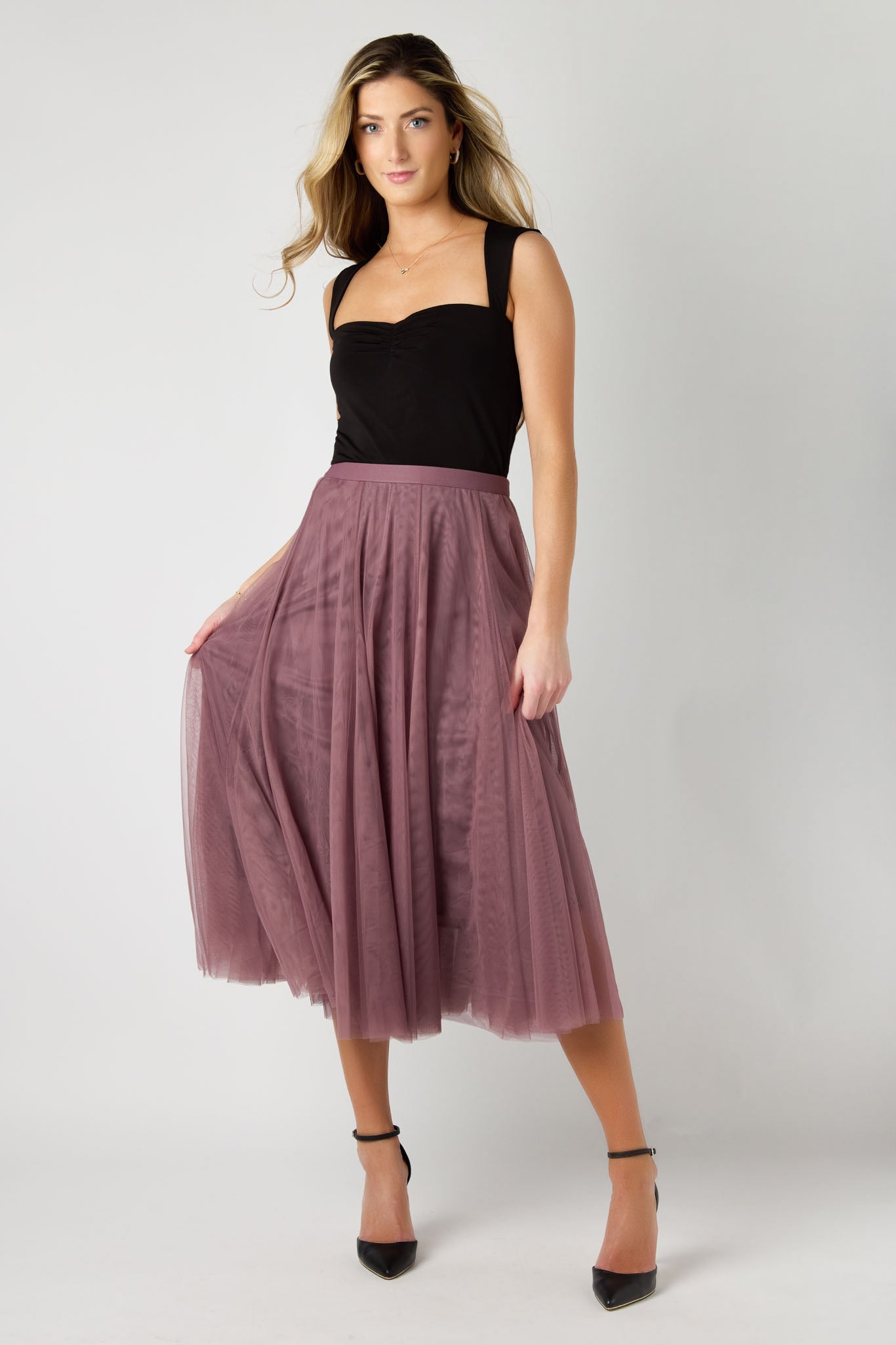 Mesh Midi Party Skirt - Women's Flowy A-Line Skirt for Night Out, Club, Dance & Special Occasions | Perfect for Weddings, Cocktail Parties & Date Nights