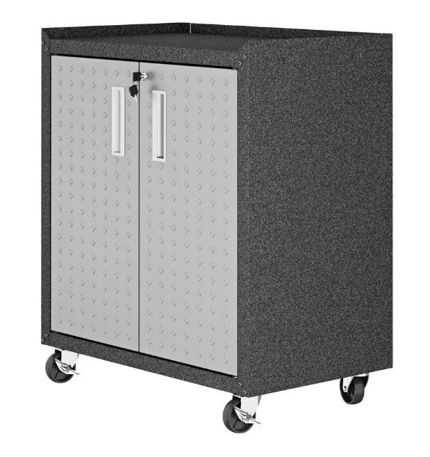 Manhattan Comfort Fortress Mobile Cabinet with Shelves - Rolling Storage Organizer for Office, Living Room & Bedroom - Perfect for Home & Office Organization
