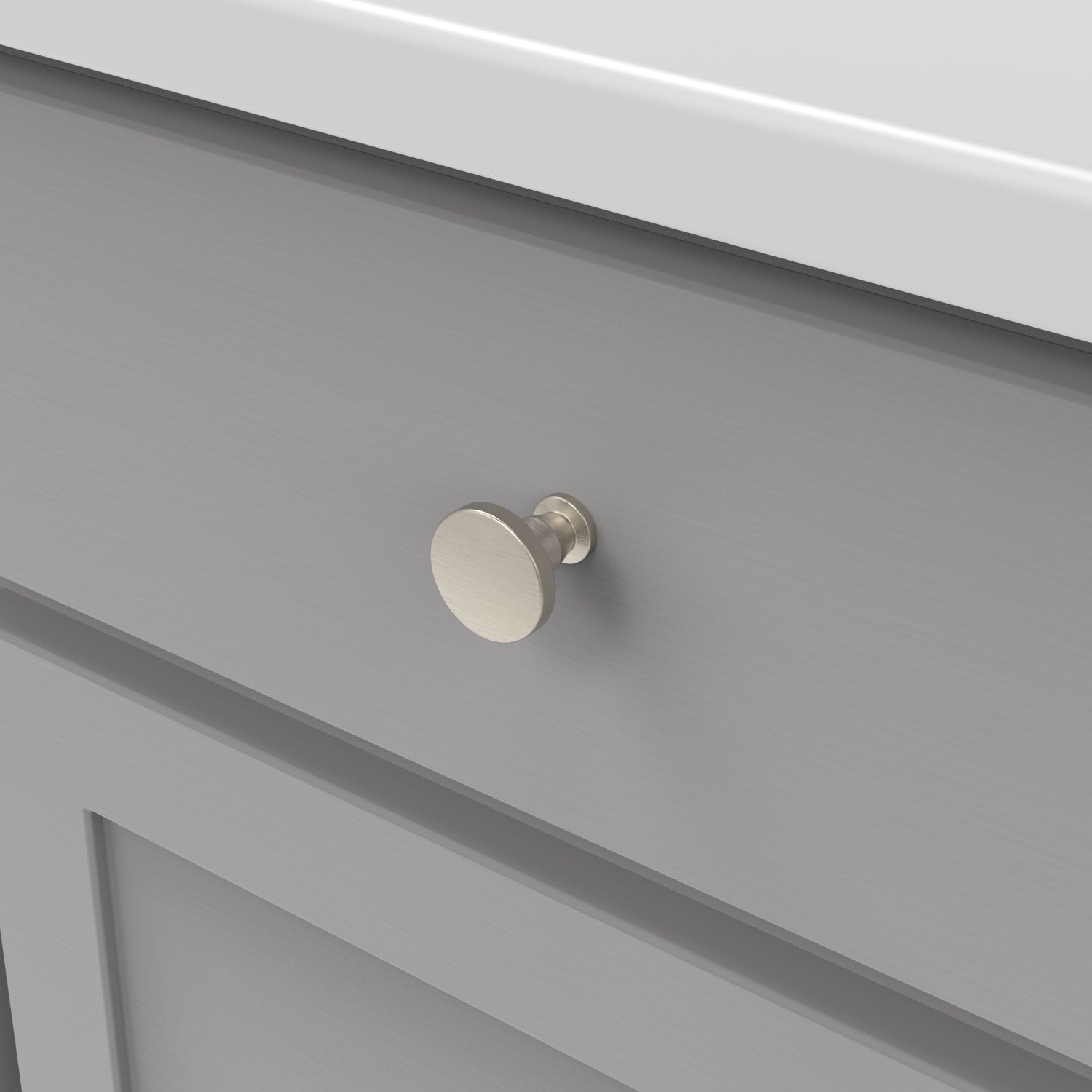 1-1/4 Inch Satin Nickel Cabinet Knob - Modern Drawer & Cabinet Pull for Kitchen, Bathroom, and Furniture Hardware Upgrade