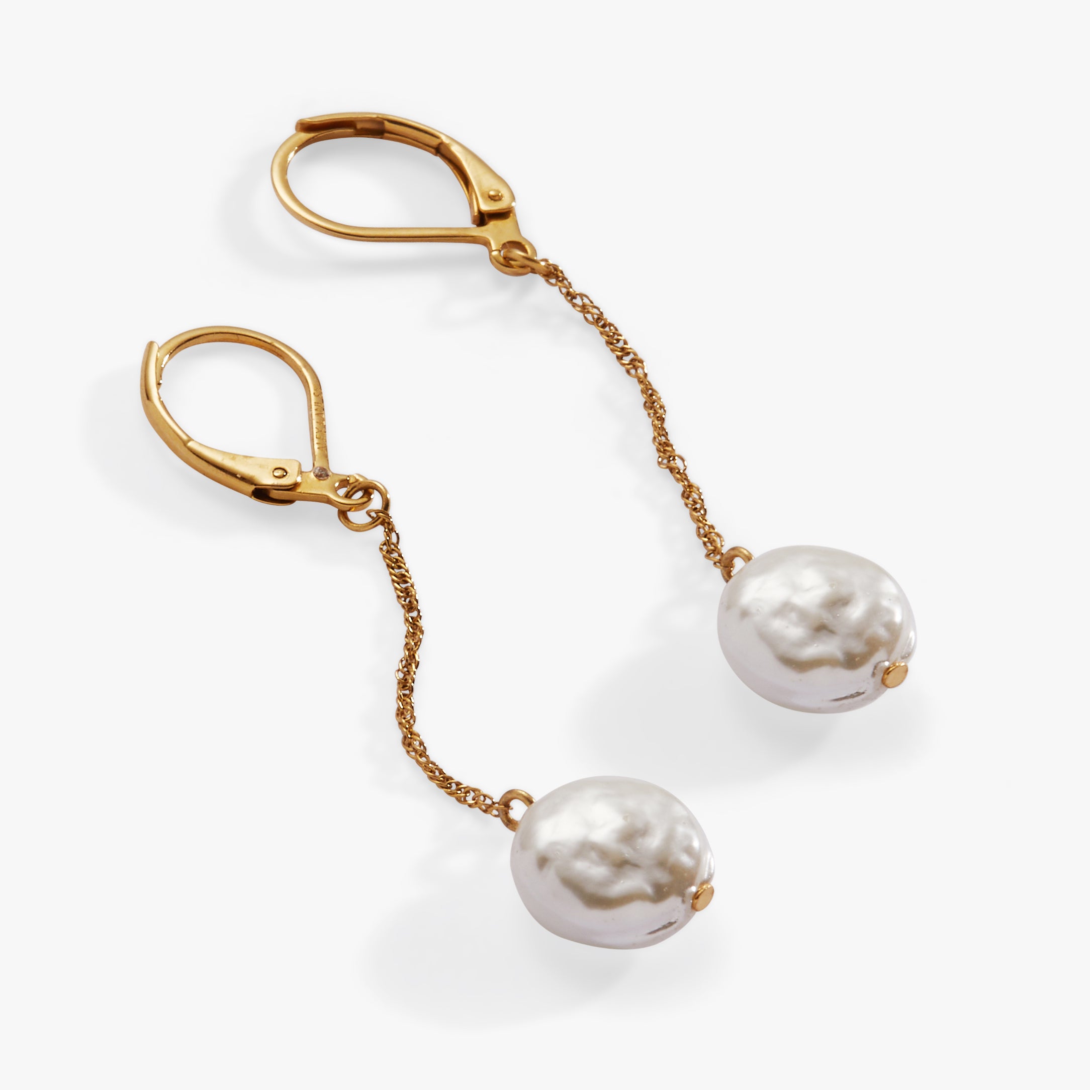 Elegant Coin Pearl Lever Back Earrings for Women – Perfect for Weddings, Parties & Everyday Wear