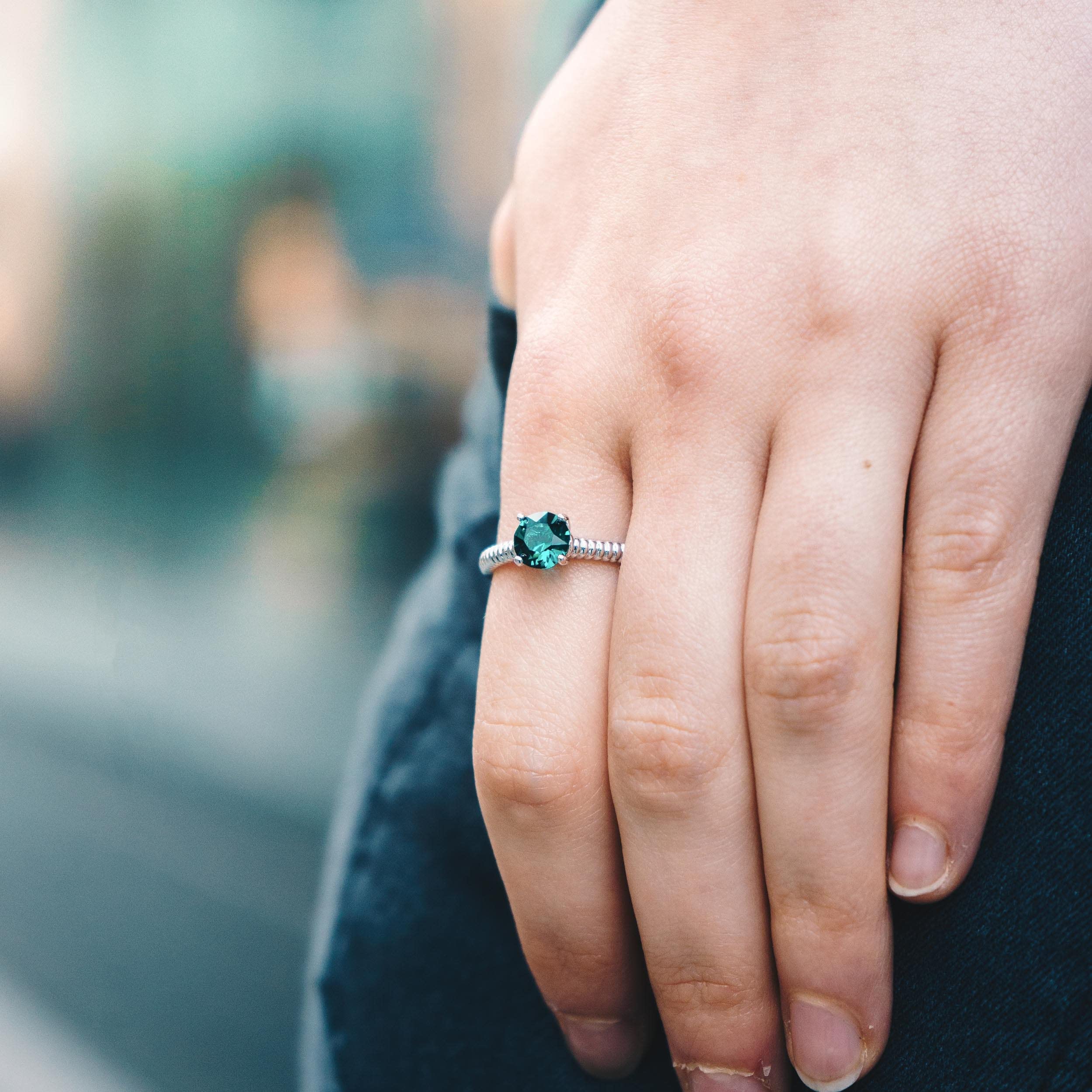 Emerald Birthstone Ring with Zirconia for Women - Perfect Gift for Mom