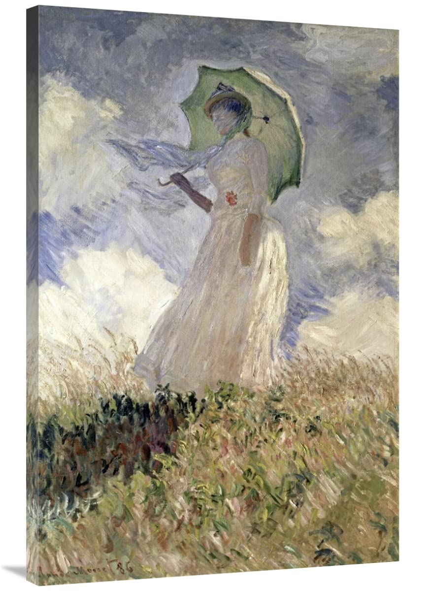 Claude Monet 1886 Art Print - Woman with a Parasol Turned to The Left (40 Inch) | Famous Impressionist Painting for Home Decor, Office Wall Art & Gift Ideas