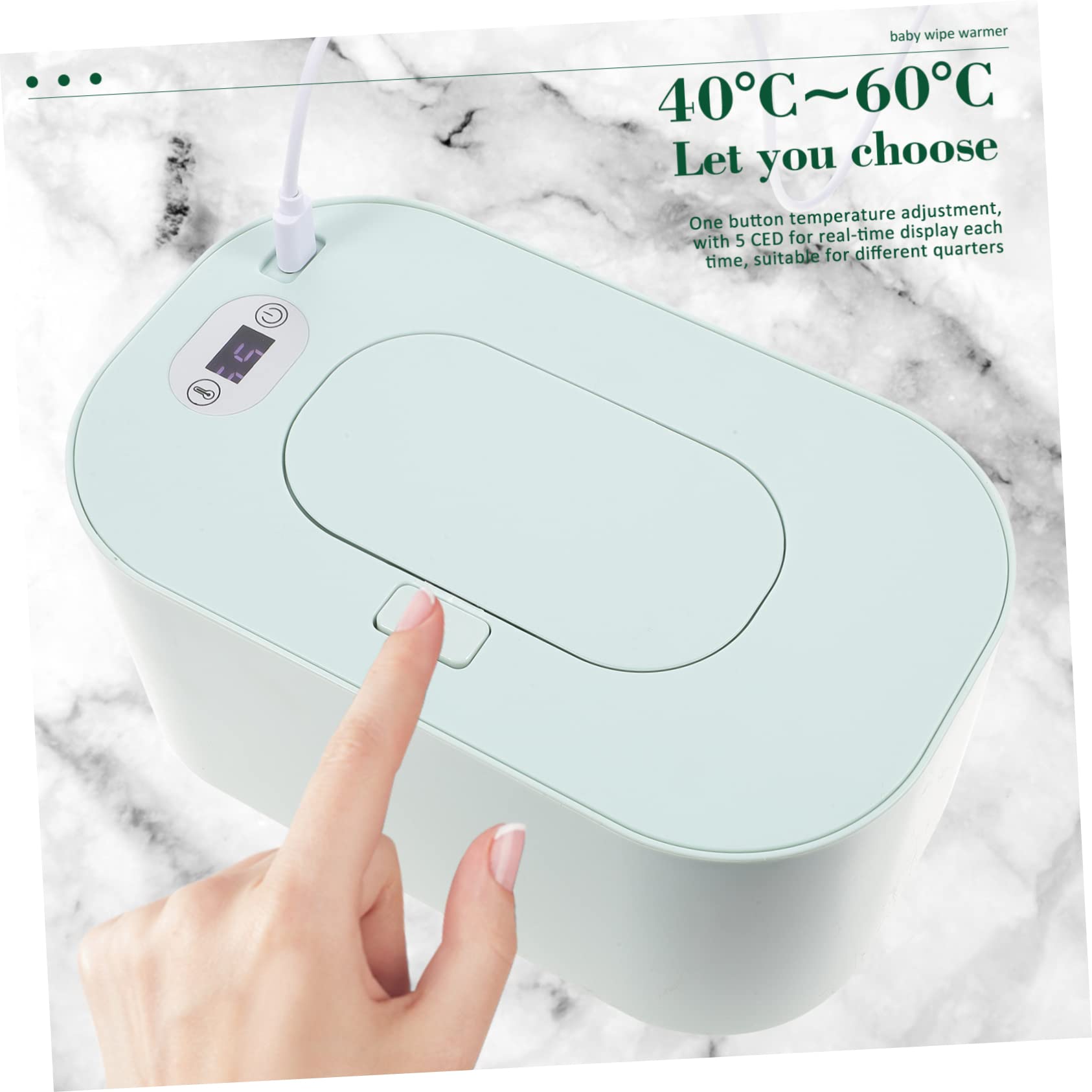 VICASKY USB Travel Baby Wipe Warmer - Large Capacity Portable Wipes Heater for Infants | Perfect for Diaper Changes, On-the-Go Parenting & Nursery Use