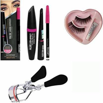 KAARM 3-in-1 Makeup Kit - Waterproof Eyeliner, Volumizing Mascara & Eyebrow Pencil with Eyelash Curler | Perfect for Daily Makeup, Party Looks & Travel Beauty Essentials