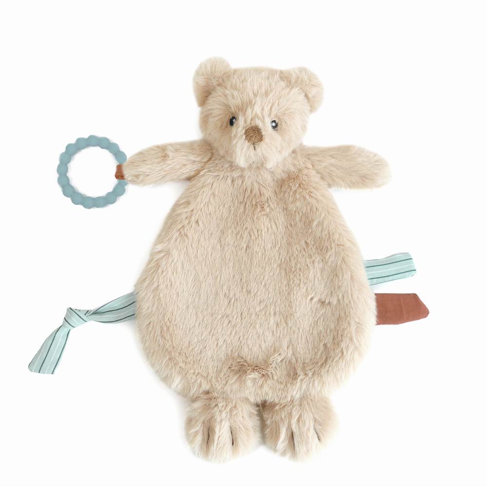 Baldwin Bear Silicone Teething Toy for Babies - Soft Chewable Pacifier & Comfort Lovie for Soothing Sore Gums - Perfect for Infants, Toddlers, and Newborns During Teething, Travel, and Bedtime