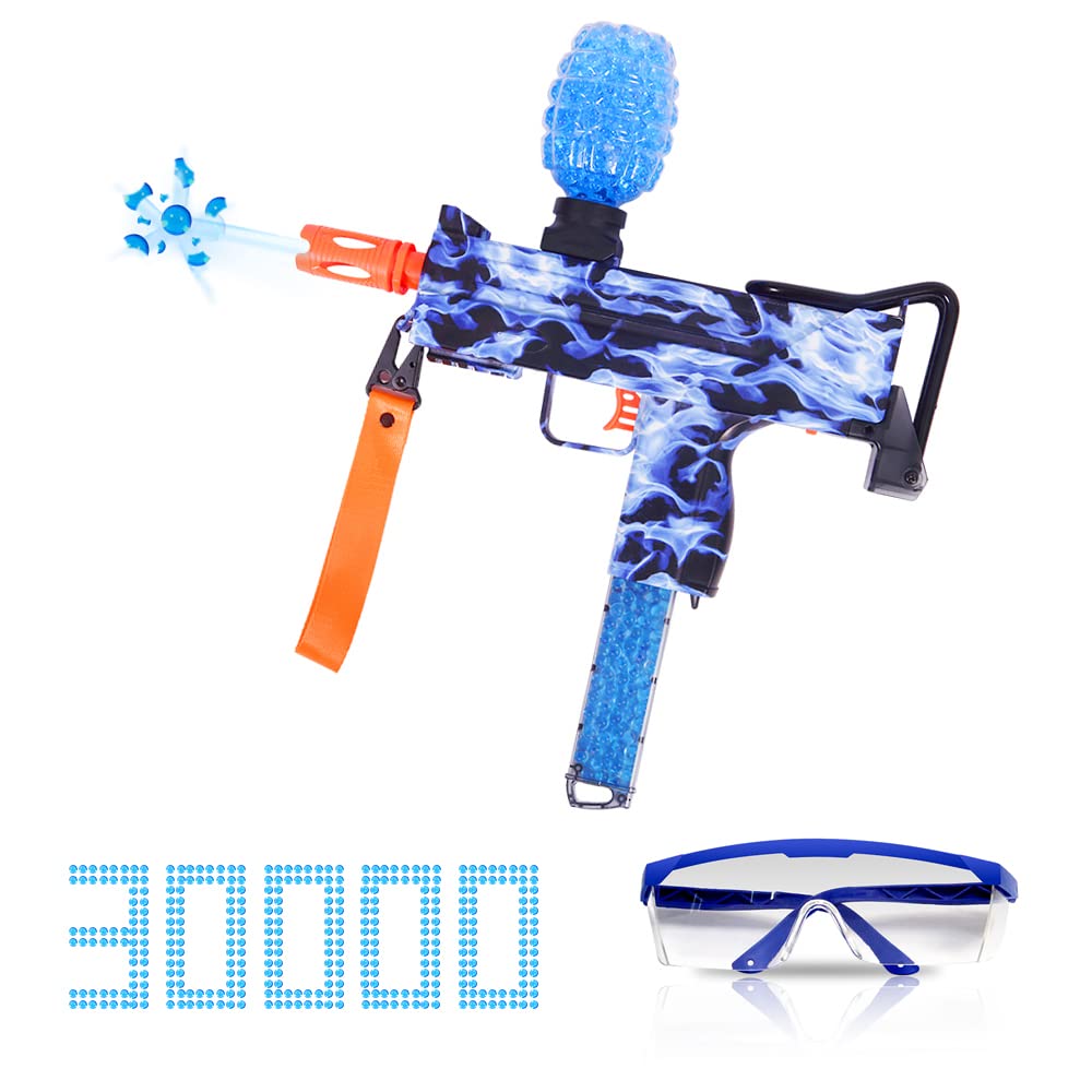 High Performance Electric Gel Ball Blaster with 30,000 Water Gel Beads - Cool Gel Gun Toy for Outdoor Shooting Games, Birthday Gift for Boys & Girls Ages 12+ (Flame Blue) | Perfect for Backyard Battles, Team Competitions & Summer Outdoor Activities