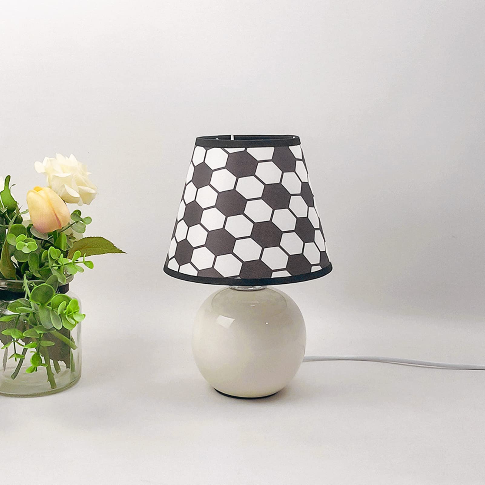 Beaupretty Barrel Lampshade Fabric Lamp Shade - Soccer Ball Pattern Hanging Light Cover for Table Lamp & Ceiling Light Decor | Perfect for Living Room, Bedroom, and Nursery Lighting
