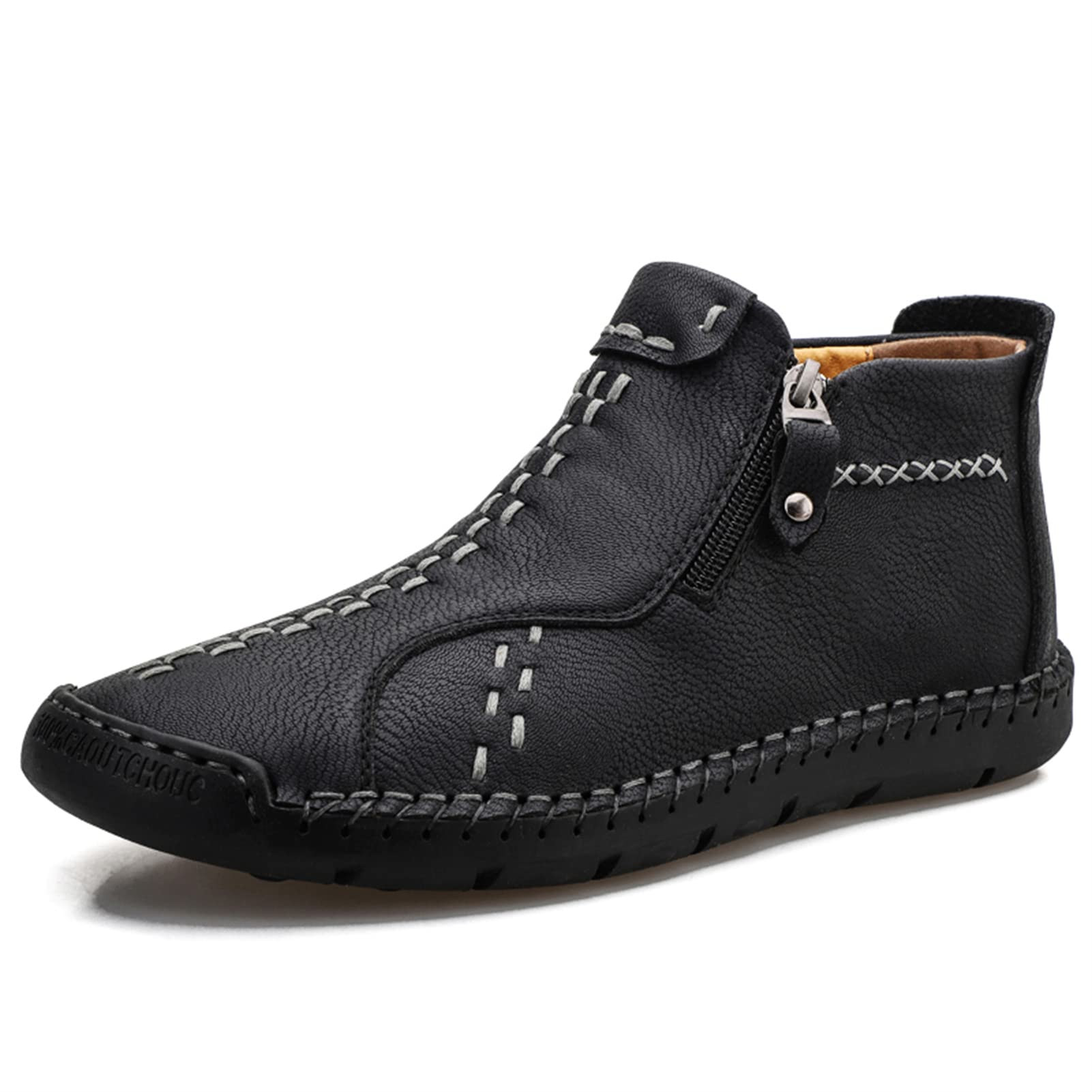 Men's Casual Slip-On Leather Chukka Boots - Comfortable Ankle Dress Loafers for Walking & Driving | Perfect for Outdoor Activities, Office Wear & Daily Fashion