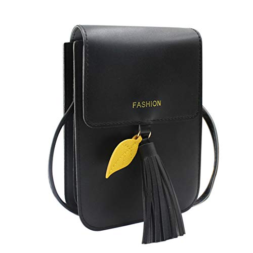 Aibearty 4 Layer Crossbody Phone Pouch - Small Leather Shoulder Bag with Tassel for Women | Perfect for Travel, Shopping & Everyday Use