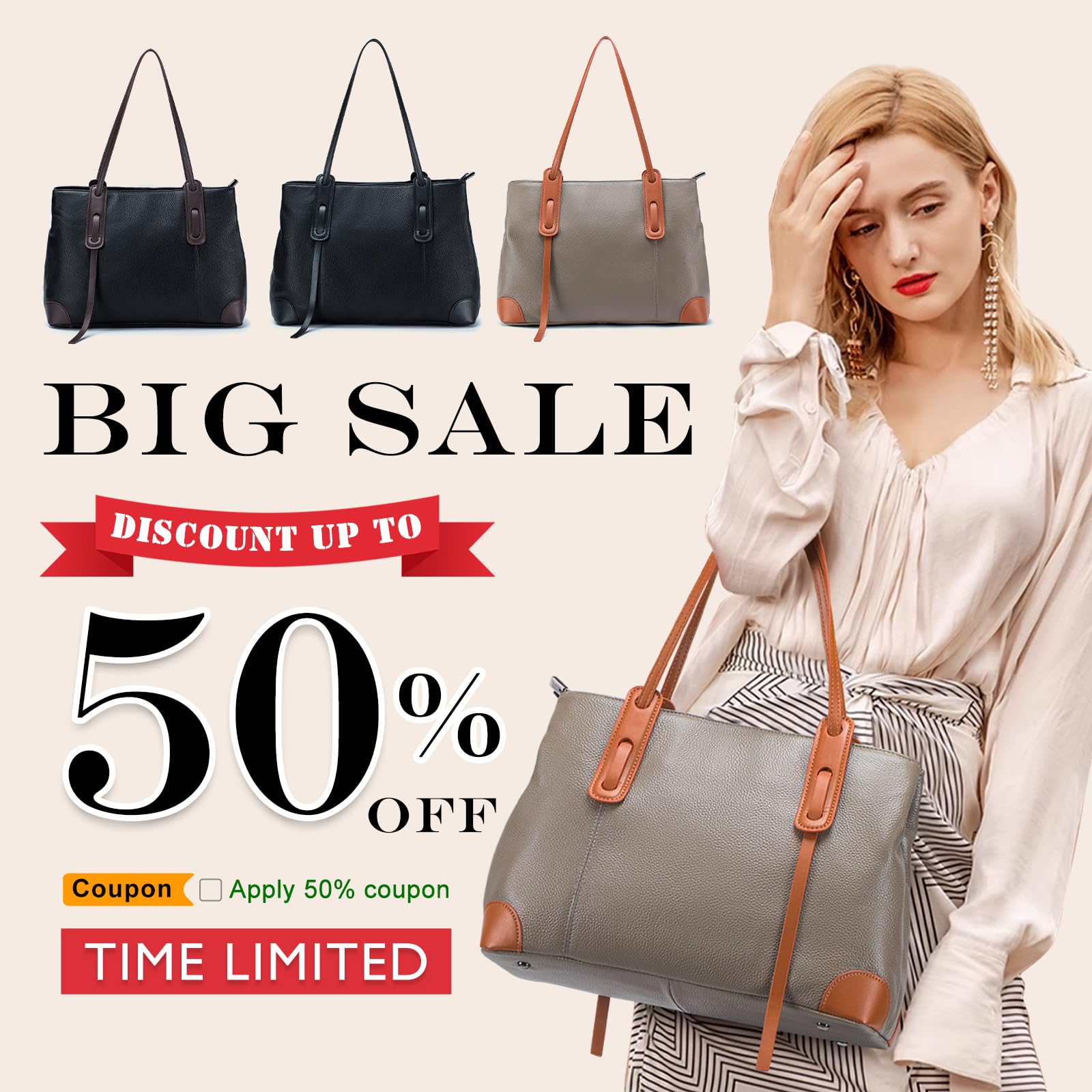 imeetu Genuine Leather Tote Shoulder Handbag for Women - Large Capacity Waterproof Work Bag, Travel & Shopping Purse | Stylish Office & Everyday Use