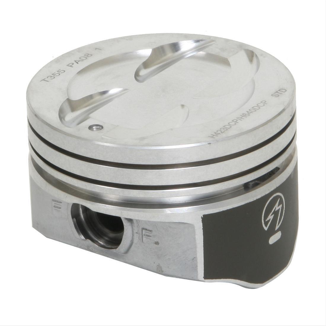 SPEED PRO Hypereutectic Coated Dish Pistons Set of 8 for Chevy Small Block 350 5.7L STD - High Performance Engine Rebuild Kit for Classic Cars & Hot Rods