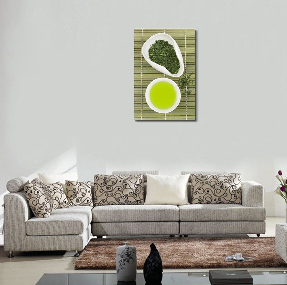 Green Tea Ceremony Canvas Prints - Modern Wall Art Set for Home Decor | Stretched Gallery Wrap Giclee Print Ready to Hang (48