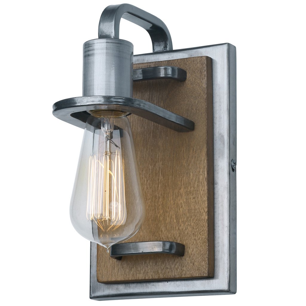 Lofty 1-Light Bathroom Light Fixture - Wheat and Steel Finish - Perfect for Modern Bathrooms, Powder Rooms & Vanity Areas