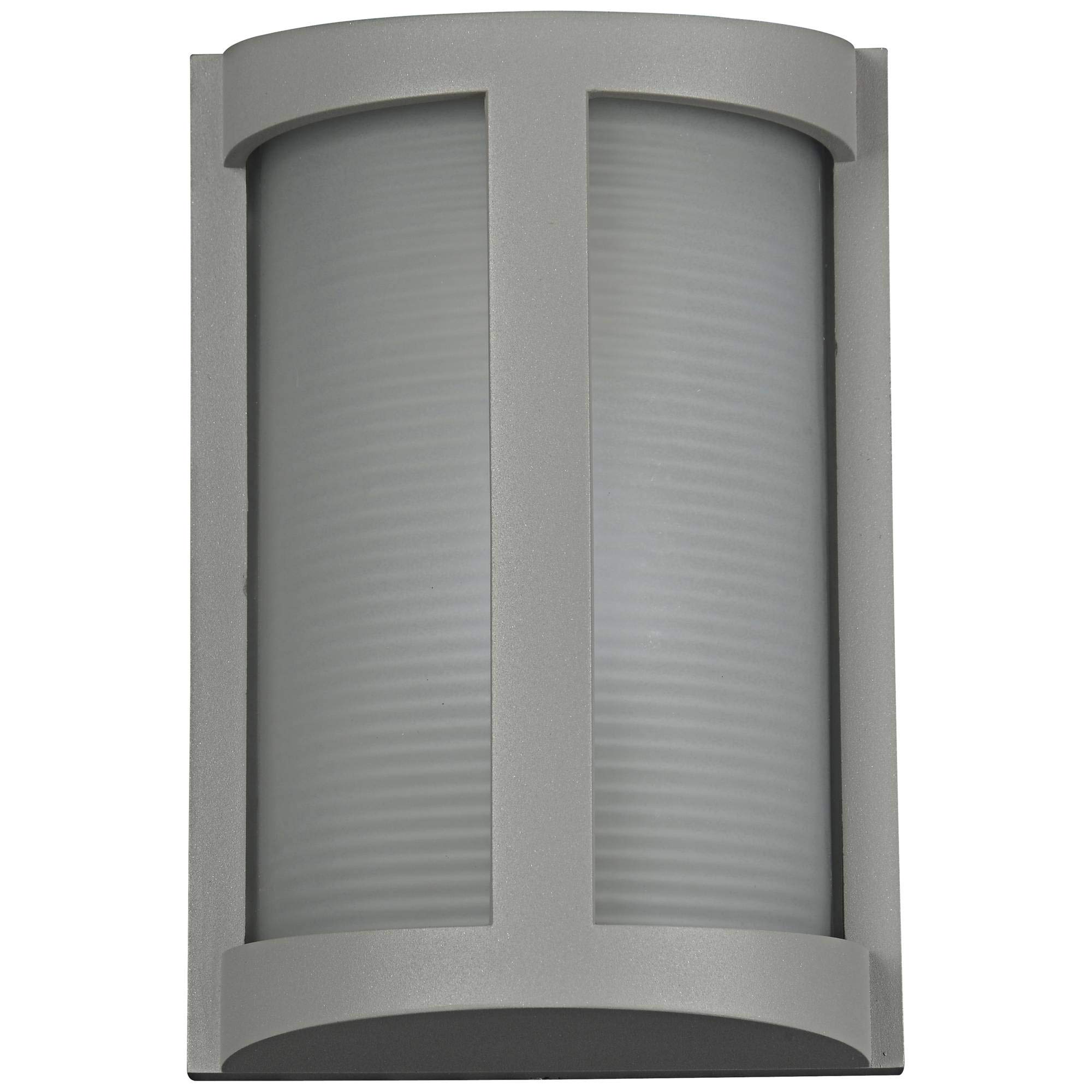 Pier LED Outdoor Wall Light with Satin Finish & Ribbed Frosted Glass Shade - Waterproof Exterior Lighting for Porch, Patio, Garden, and Entryway