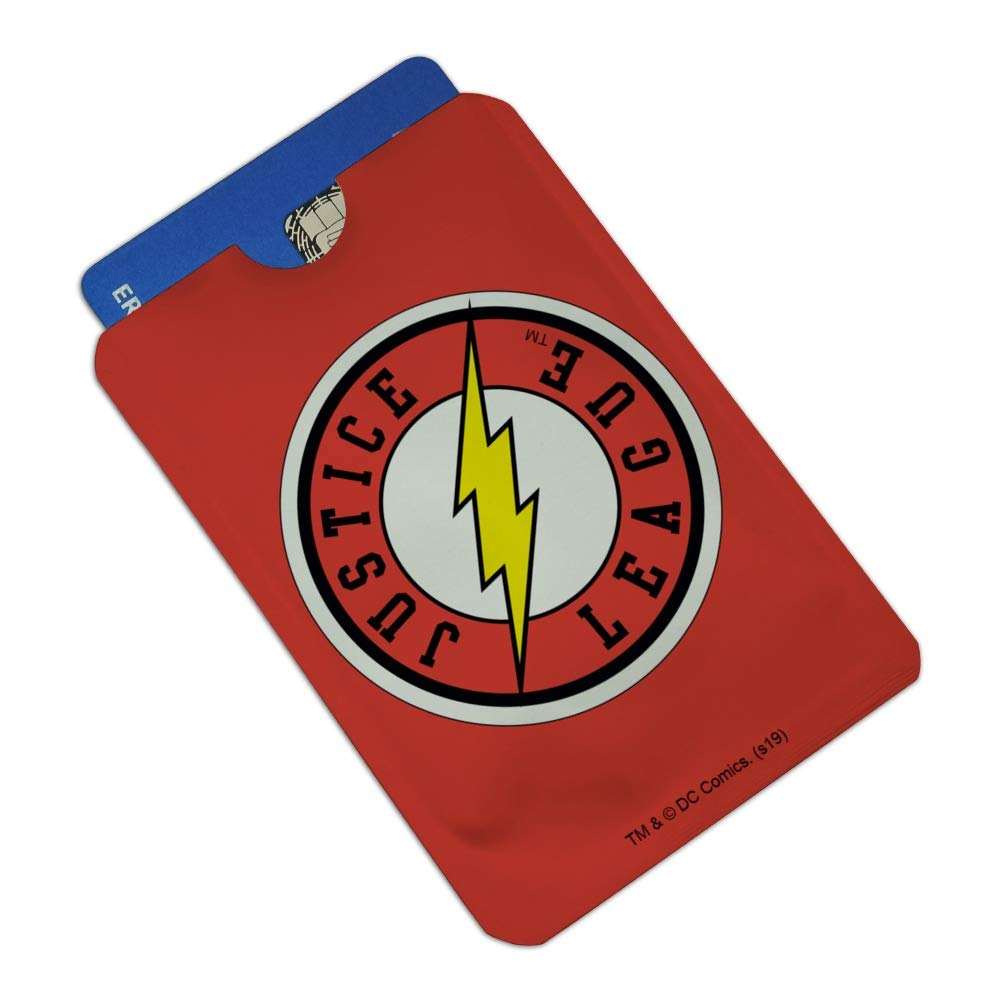 Justice League The Flash Logo RFID Blocking Credit Card Holder - 4 Pack for Gym, Travel & Daily Use - Secure Wallet Protector Sleeves for Men & Women