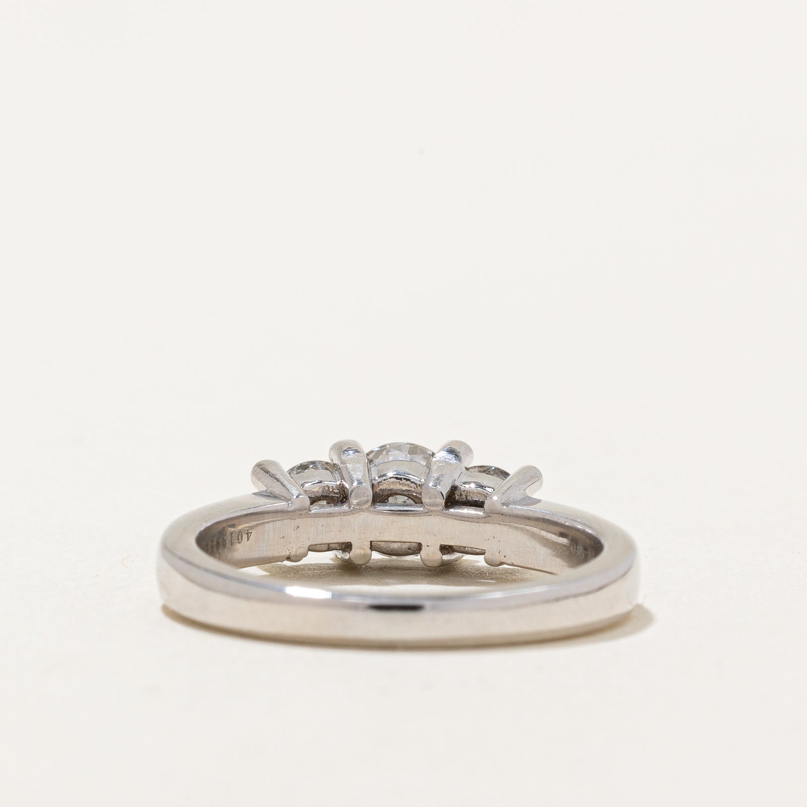 Birks Three Stone Diamond White Gold Ring | 0.43ct Total Weight | Size 5 | Elegant Engagement, Wedding, or Anniversary Jewelry Gift