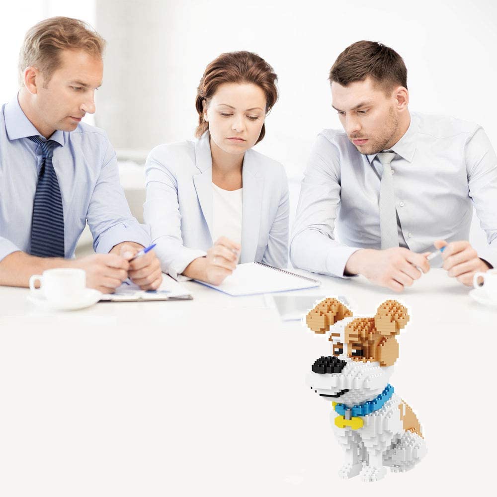 1350PCS Mini Dog Building Blocks Set - 3D Puzzle Pet Building Toy Bricks for Kids & Adults | Creative STEM Educational Gift for Birthday, Party Favors & Home Decoration (Sitting Mike Dog Design)