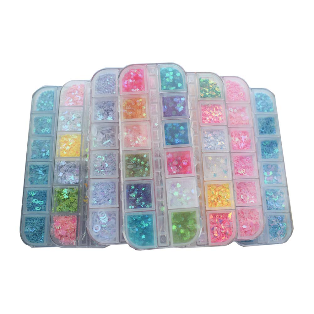 Mixed Nail Art Sequins - Butterfly, Star & Heart Design Acrylic Paillettes for Manicure, Nail Crafts, Face & Body Decoration | Perfect for DIY Nail Art, Festival Makeup & Costume Design